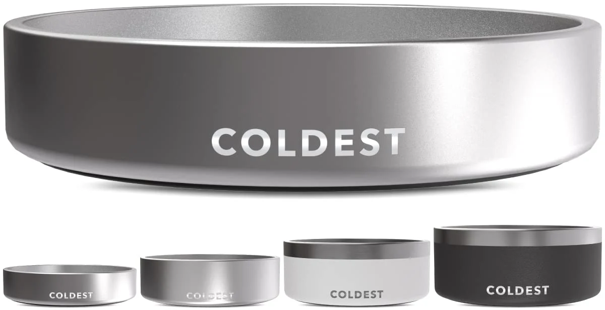 Genuine Coldest Dog Bowl - 21 oz Insulated Stainless Steel Anti-Rust Non-Slip Spill-Proof Dishwasher Safe Lightweight