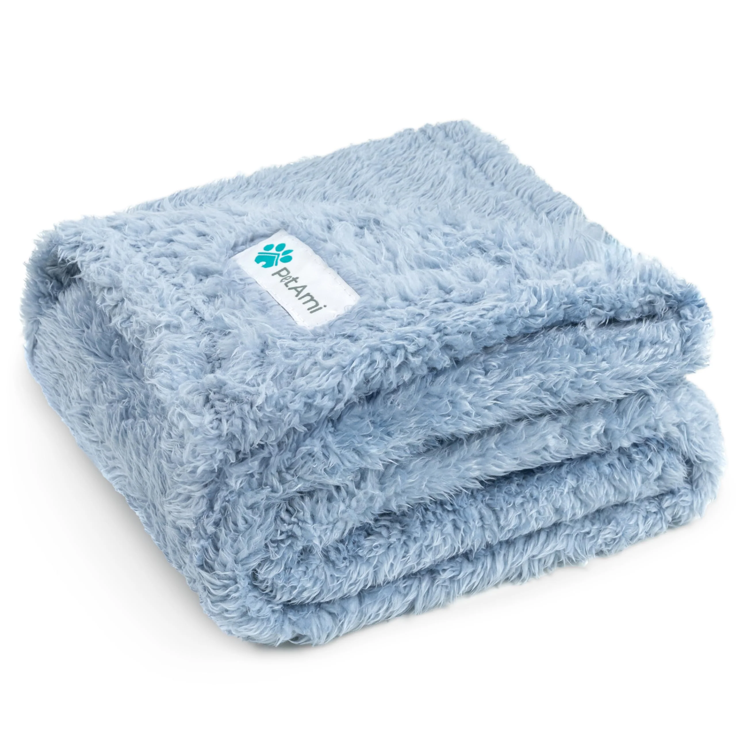 Flexible PetAmi Dog Cat Blanket Blue 29x40 in – Plush Sherpa Fleece Washable Medium Soft