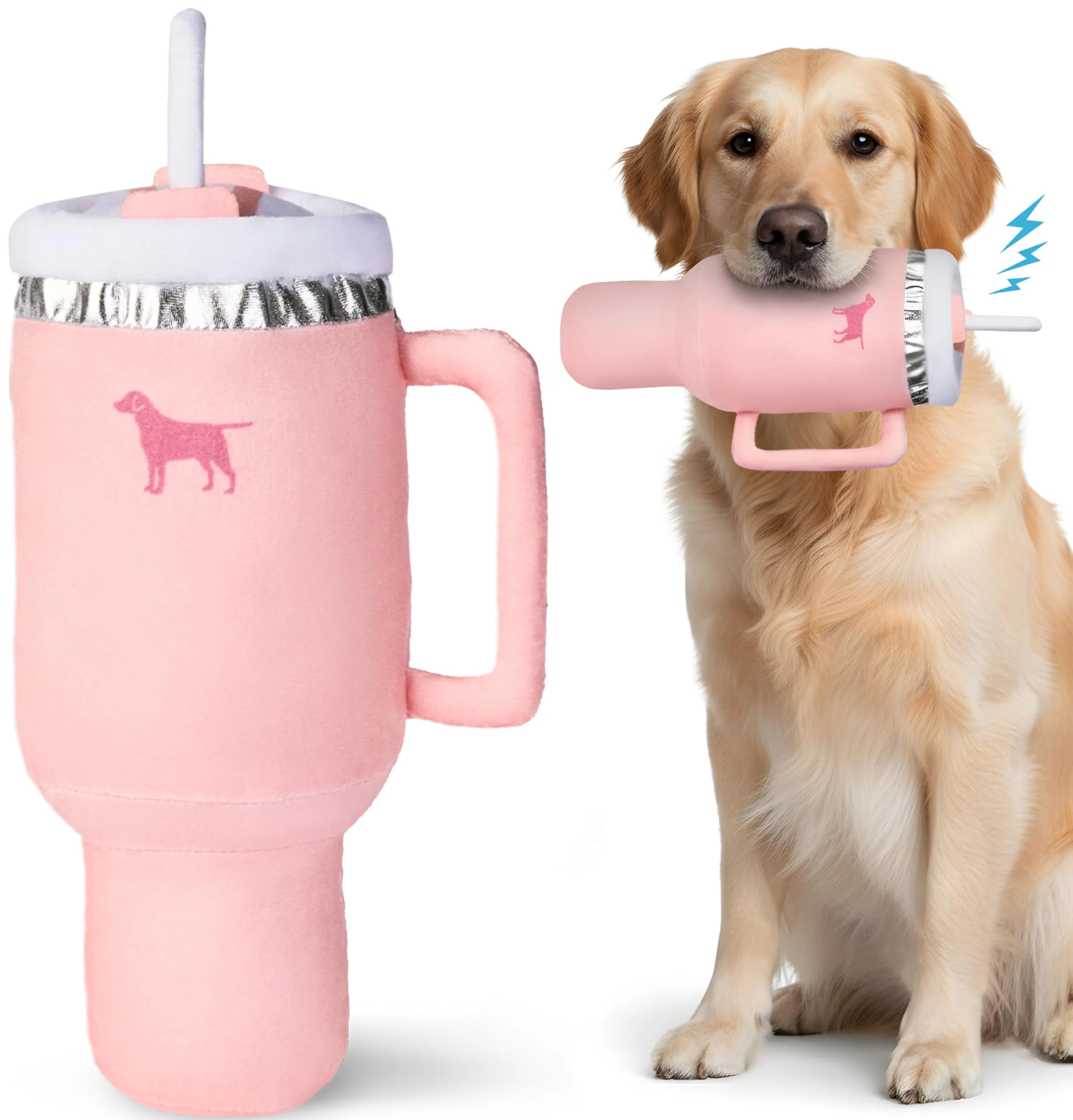 Convenient PUPROAR Pup Cup Tumbler Dog Toy – Pink Peach Dust Interactive Squeaker Gift Selected