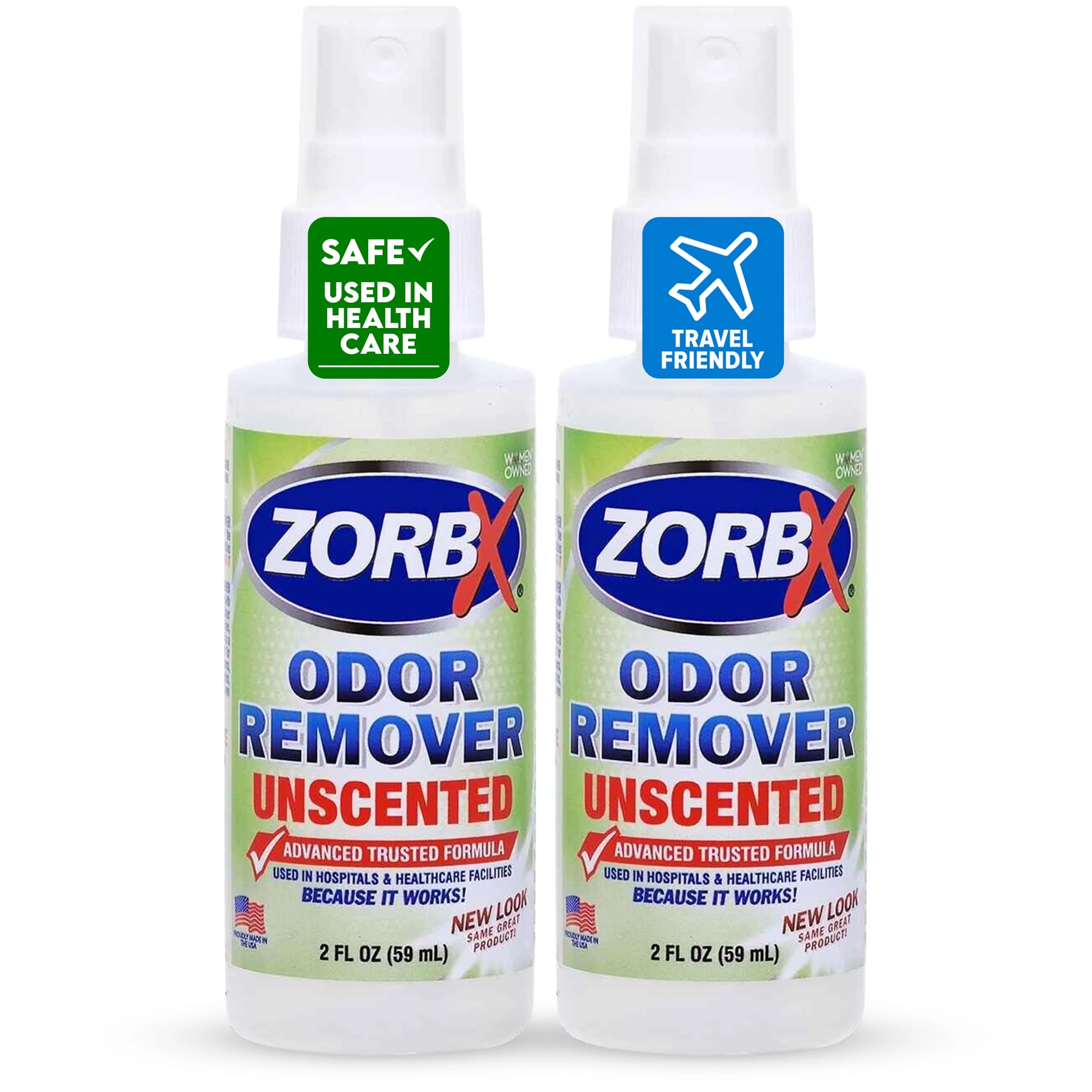 Advanced ZORBX Unscented Odor Eliminator – 2 × 2oz Fast-Acting Odor Remover for Home Pets Carpet Clean