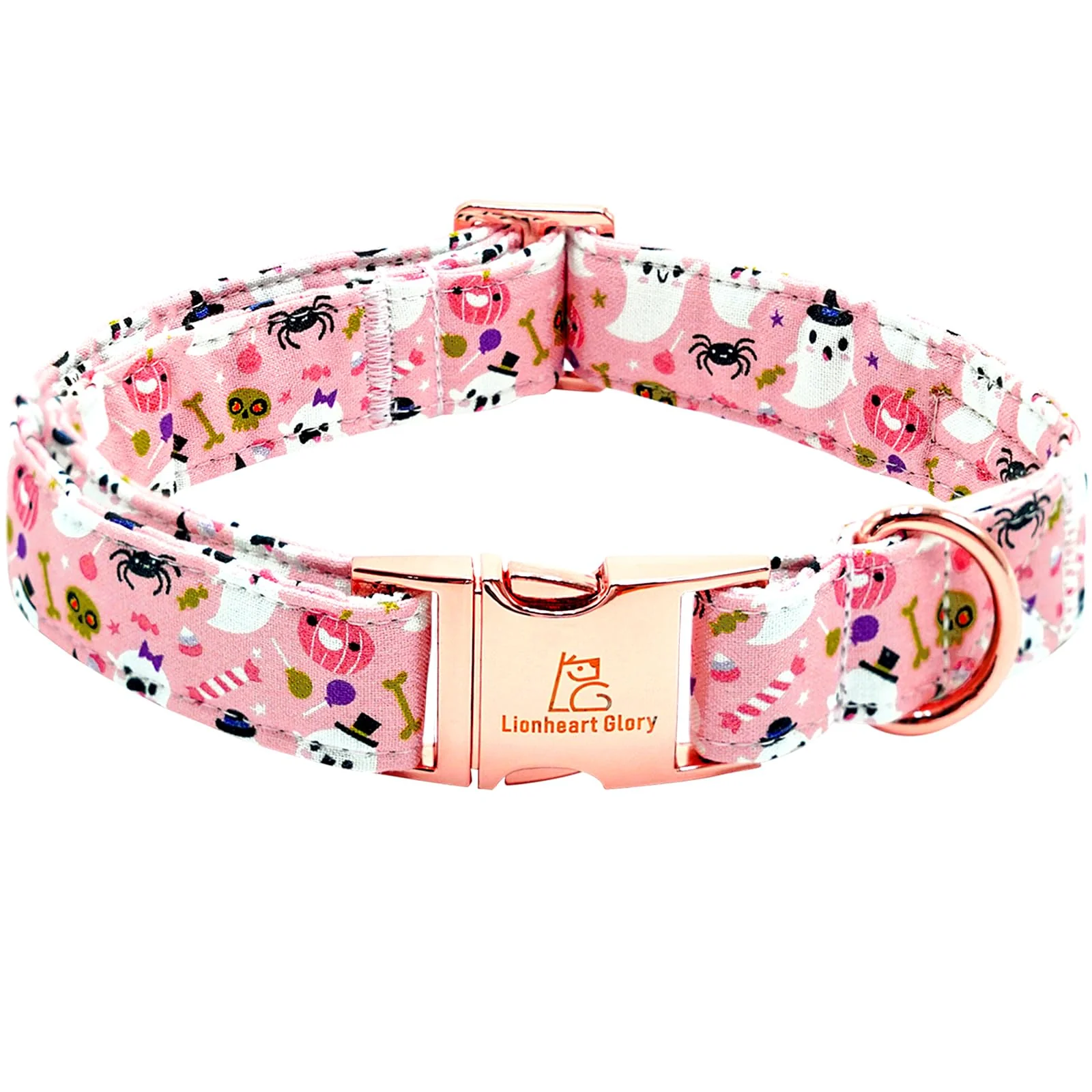 World-Class Lionheart Glory Pumpkin Pink Adjustable Dog Collar – Fall Halloween Style for Large Dogs Verified