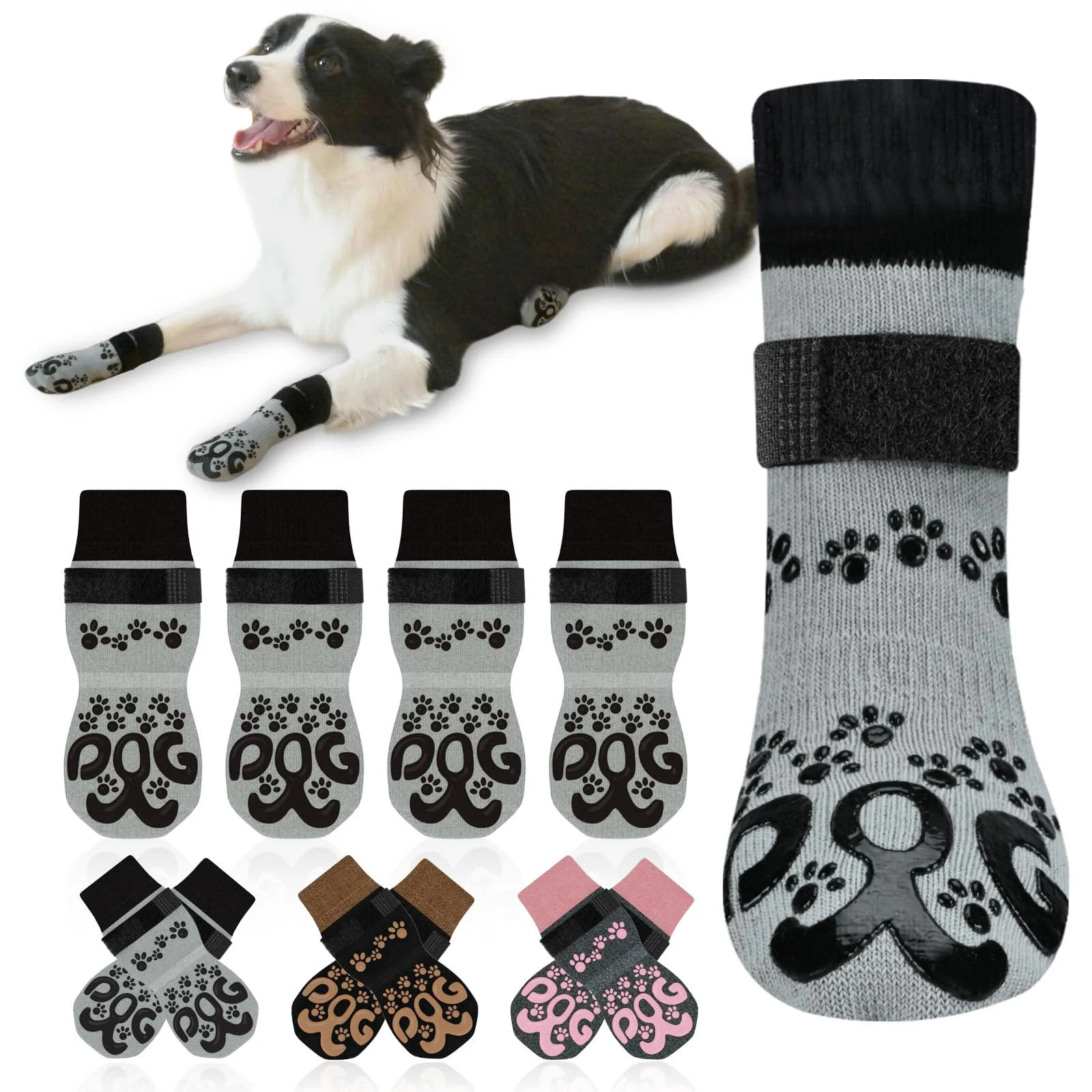 Solid ROUWINNE Anti Slip Dog Socks – Non-Slip Paw Covers for Hardwood Floors Size S Fine Crafted