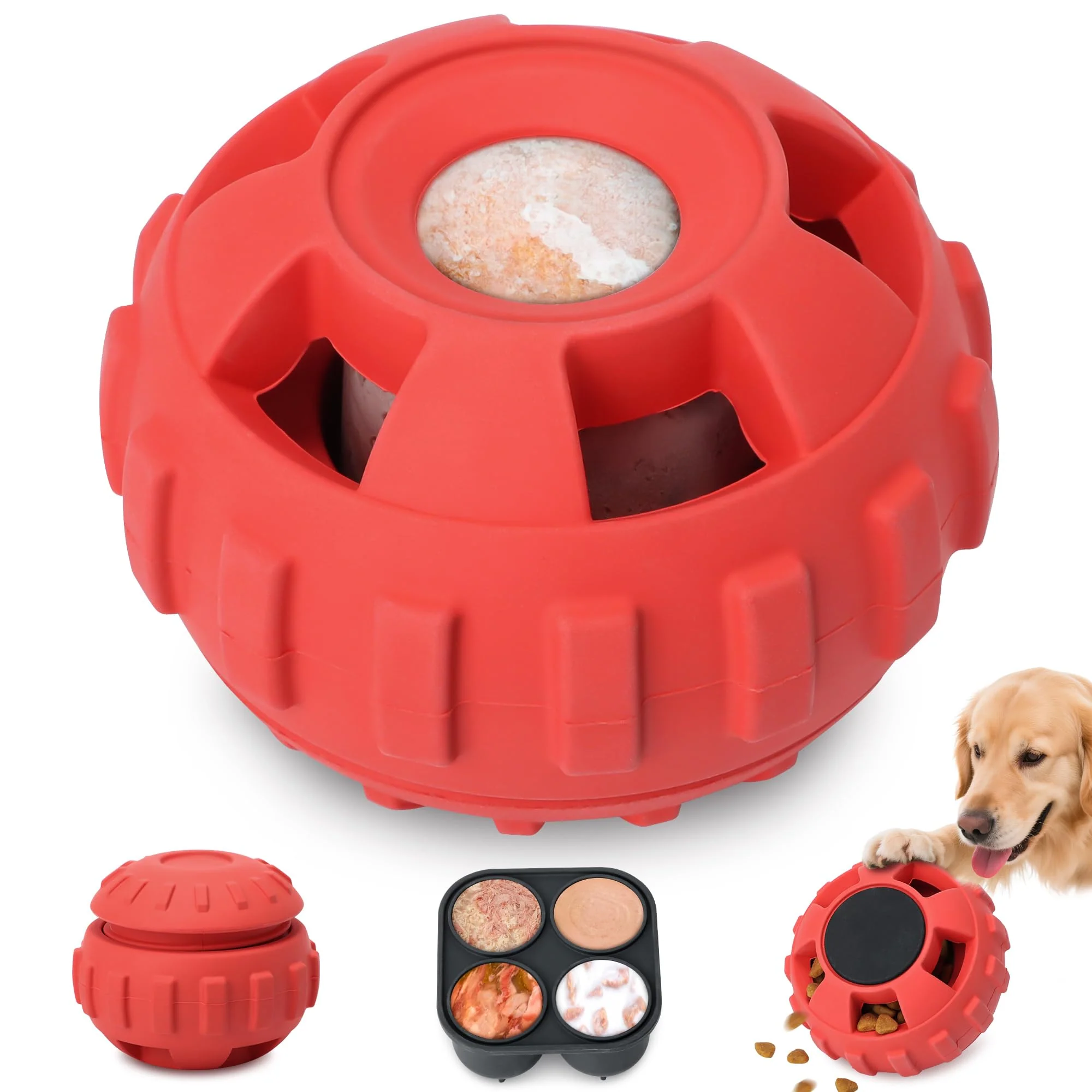 Consistent PetZee Dog Enrichment Toys for Large Dogs – ze Treat Dispensing Natural Rubber Authentic