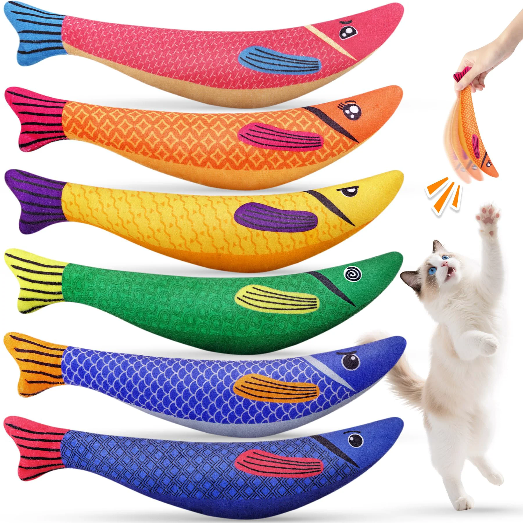 Exclusive PatsFran Cat Toys for Indoor Cats — 6-Pack Interactive Catnip Toys with Sound Consistent