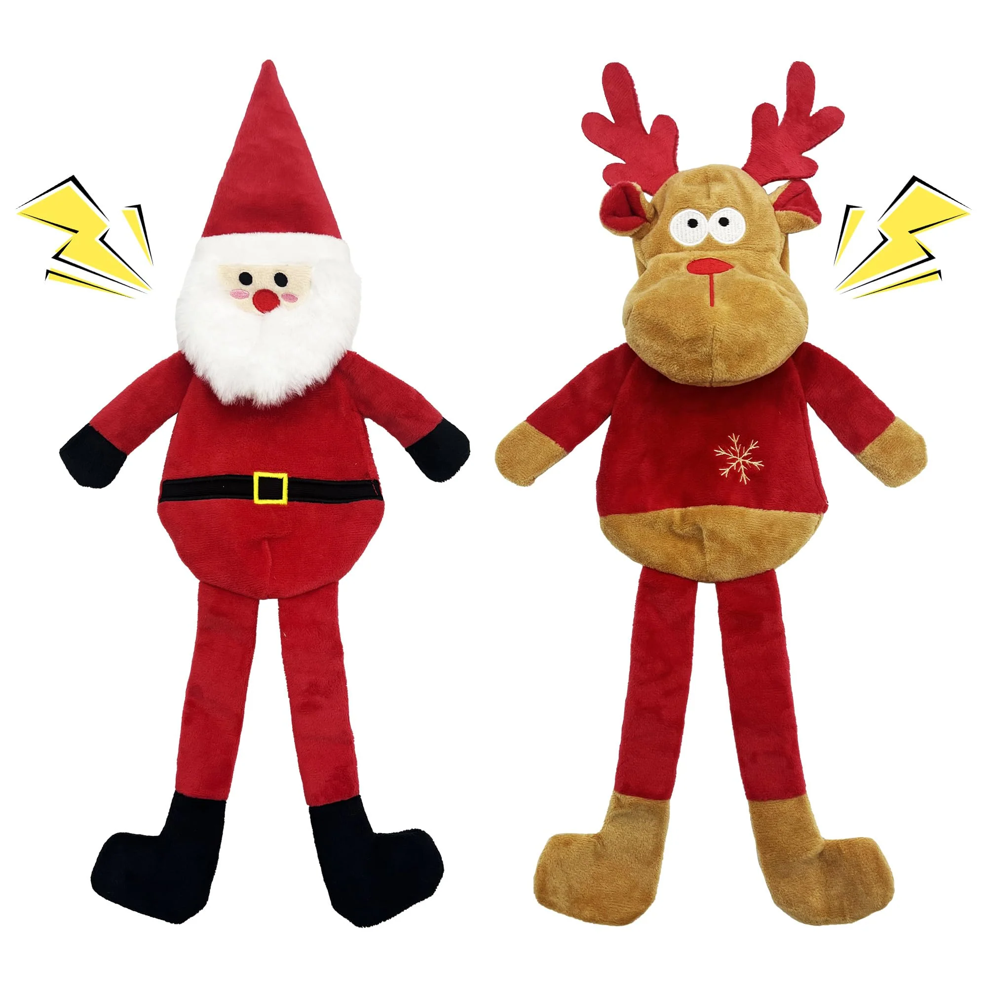 Contemporary Valuepeak Christmas Dog Toys 2 Pack – No-Stuffing Squeaky Plush for All Sizes Exclusive