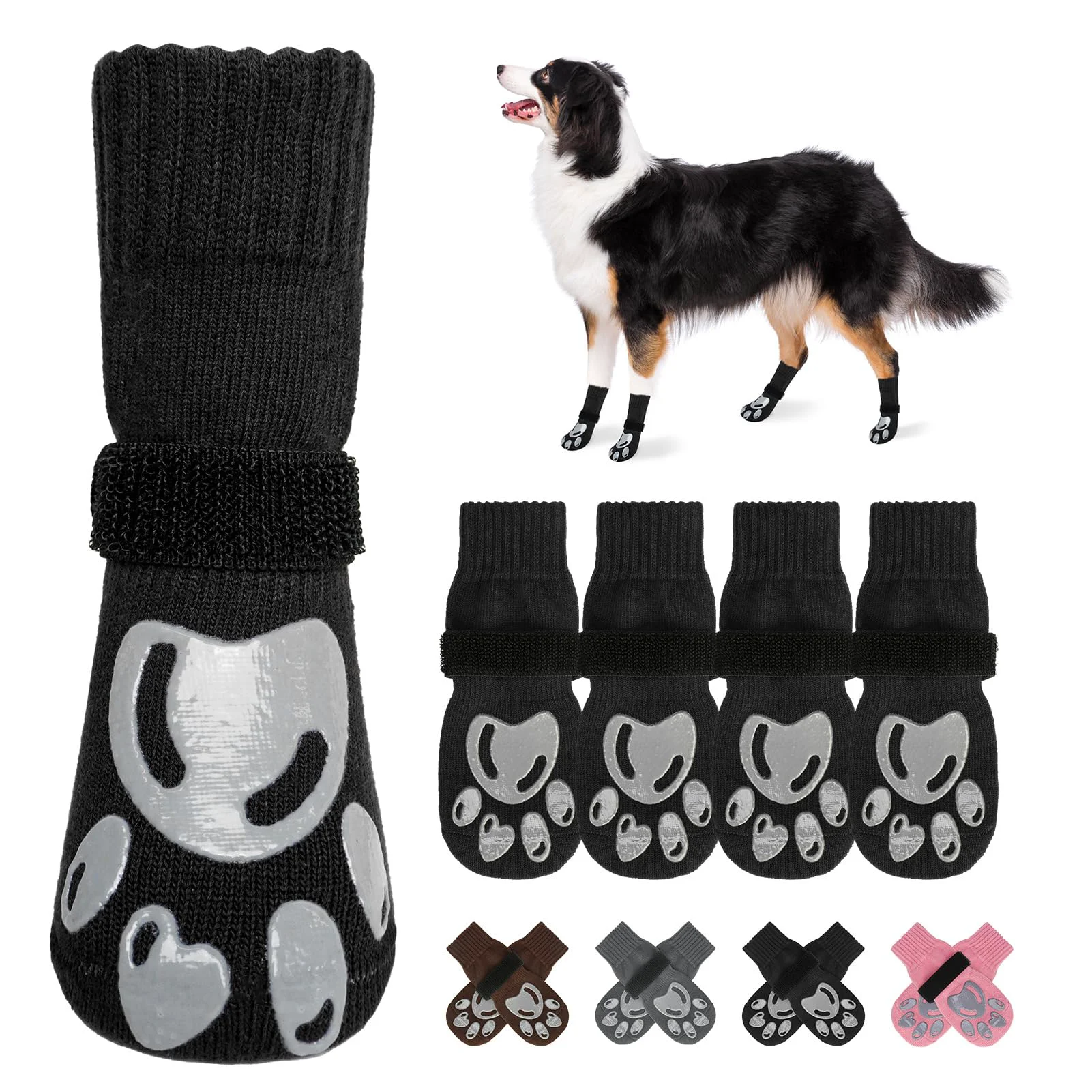 Soft BEAUTYZOO Dog Socks – Non-Slip Paw Protectors for All-Weather Floors Crafted