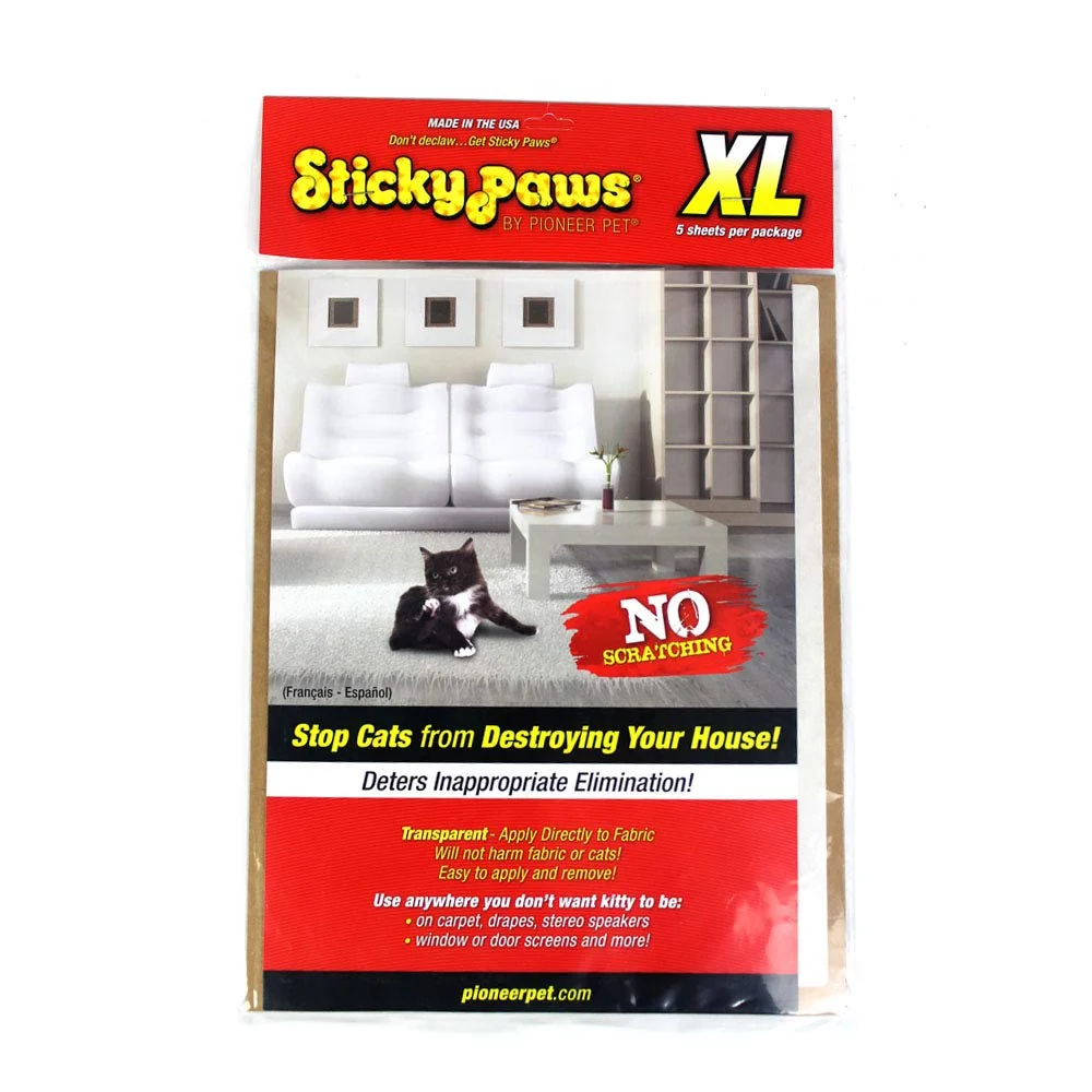 Recyclable Sticky Paws Pioneer Pet XL Sheets 9 x 12 – Cat Furniture Deterrent Tape Top-Quality