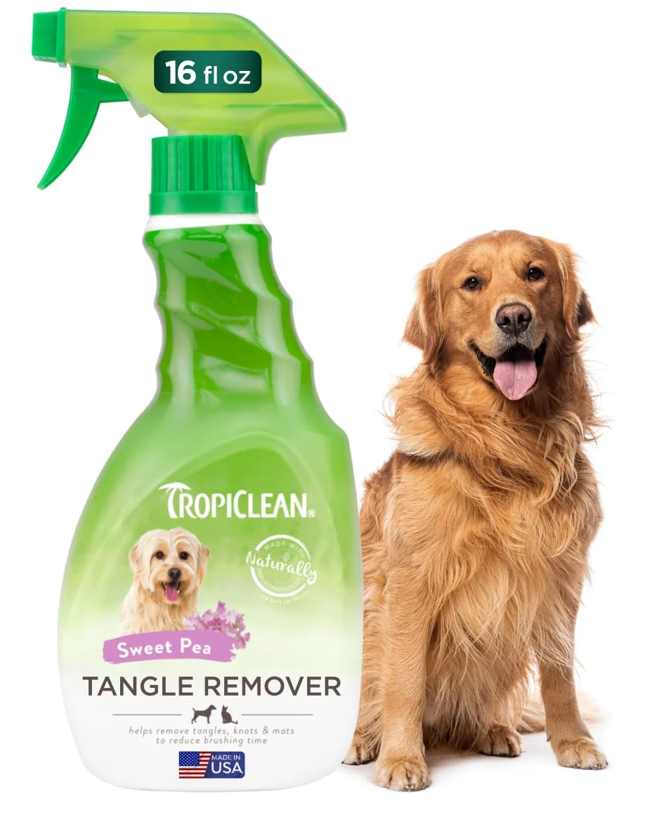 Superior TropiClean Dog Detangler Spray – Leave-In All Coat Types Sweet Scent USA Made 16 oz Optimized