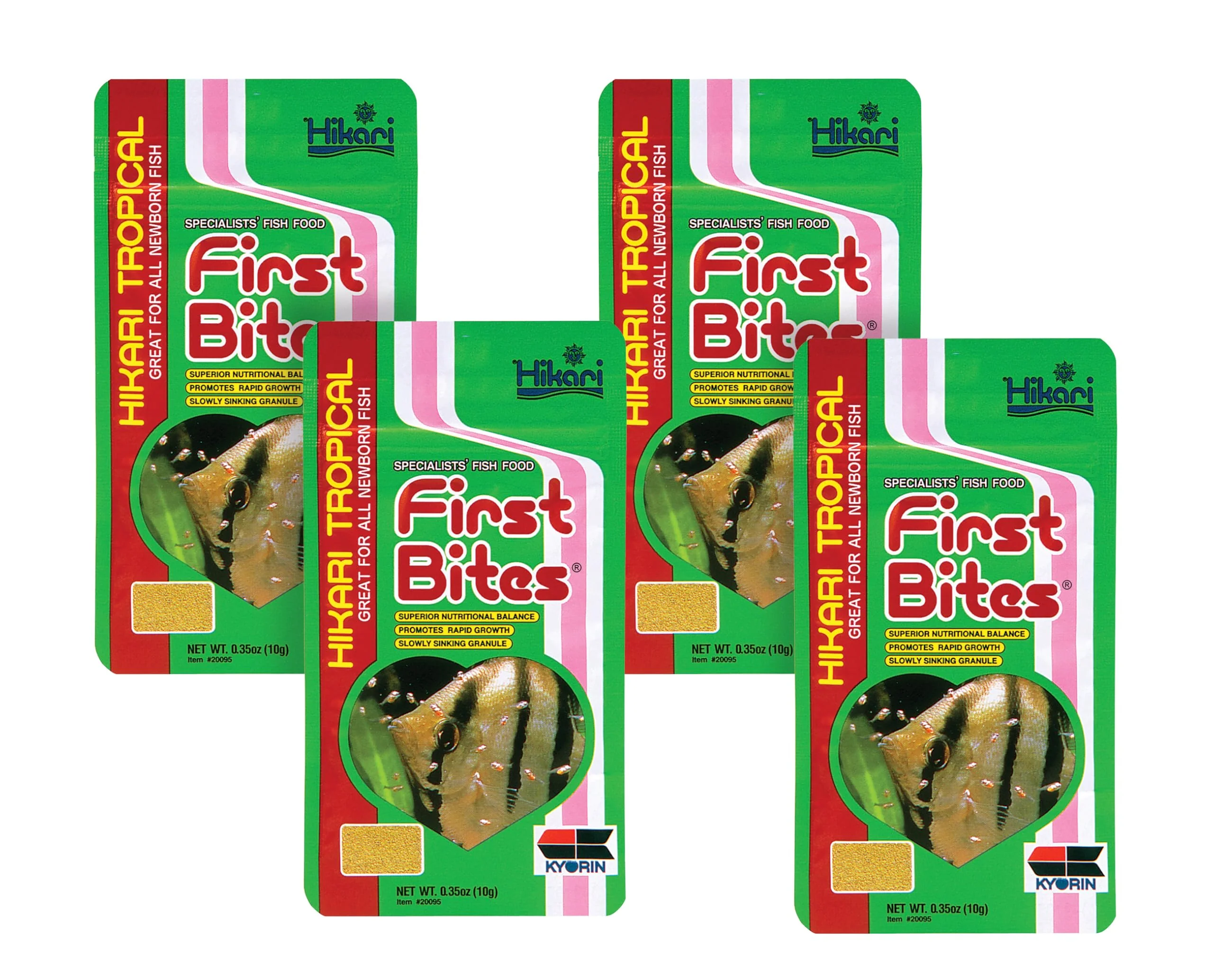 High-Performance Hikari First Bites Fish Food - 0.35 oz Set of 4 for Newborn Fry Freshwater Marine Proven