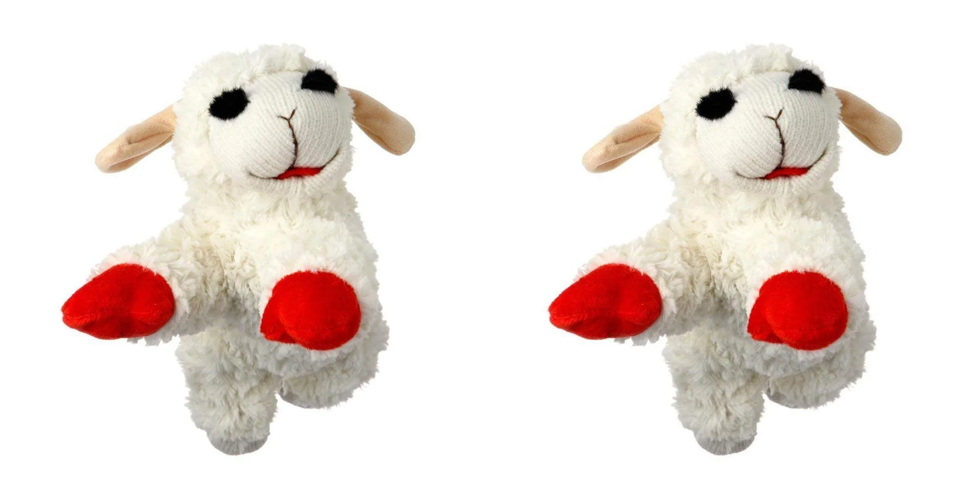 Versatile Multipet Lambchop Plush Squeak Toy 2-Pack for Dogs — 6-Inch Mini Lamb Chop Plush Sustainable