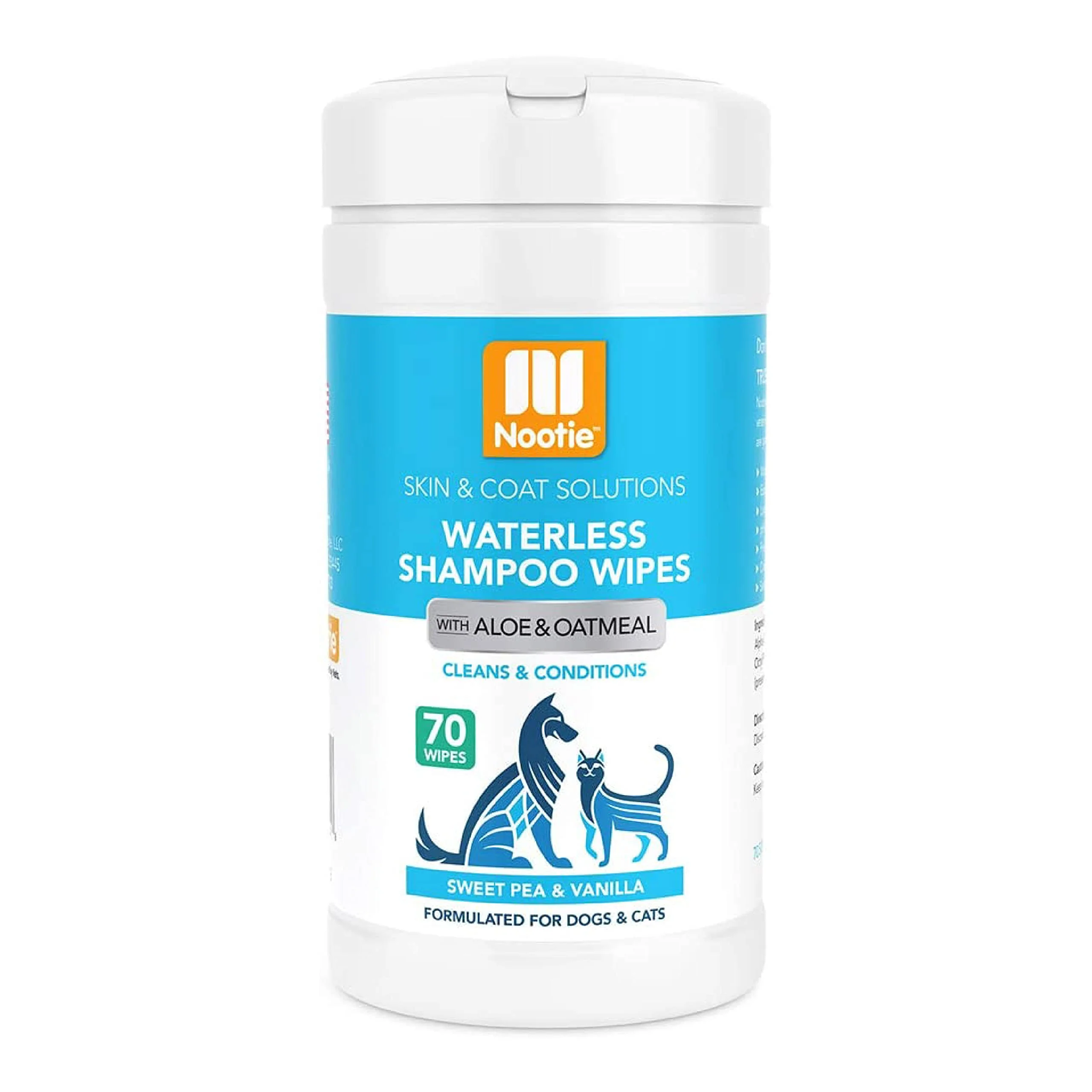 Reliable Nootie Waterless Shampoo Wipes for Dogs Cats – Sweet Pea Vanilla Recyclable