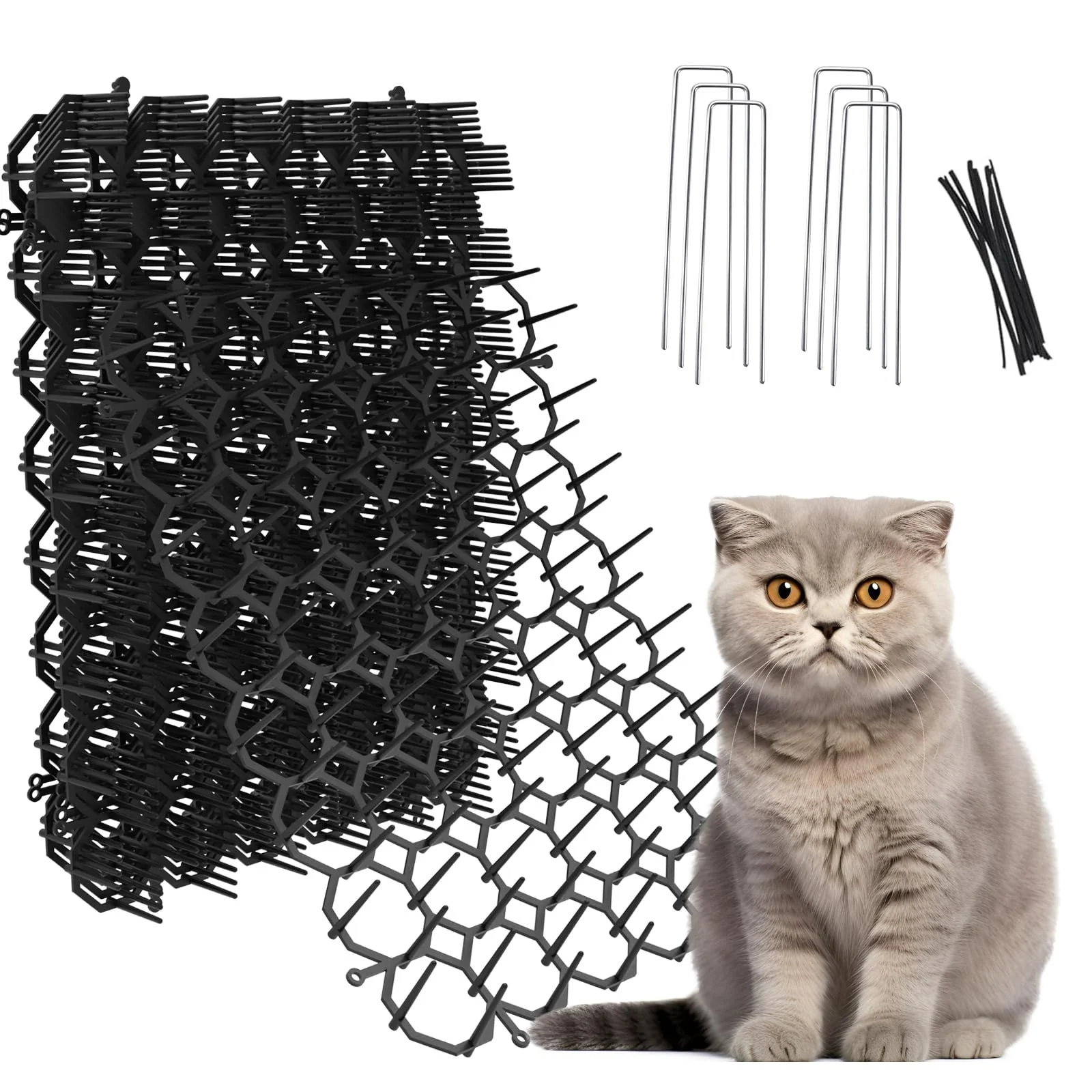 Artisan OCEANPAX 12-Pack Cat Scat Mats 8.5 x 6.5 in — Humane Deterrent for Garden Fences Furniture Reusable