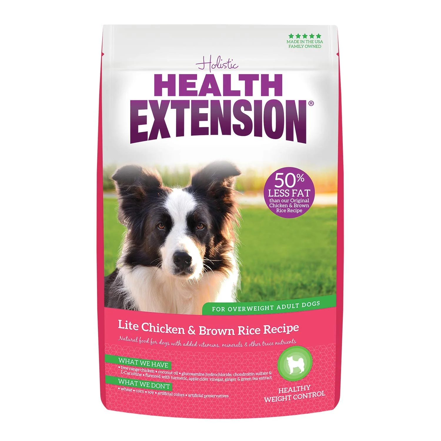 Fine Crafted Health Extension Lite Chicken Brown Rice Dry Dog Food – Low Fat Probiotics Superfoods Proven