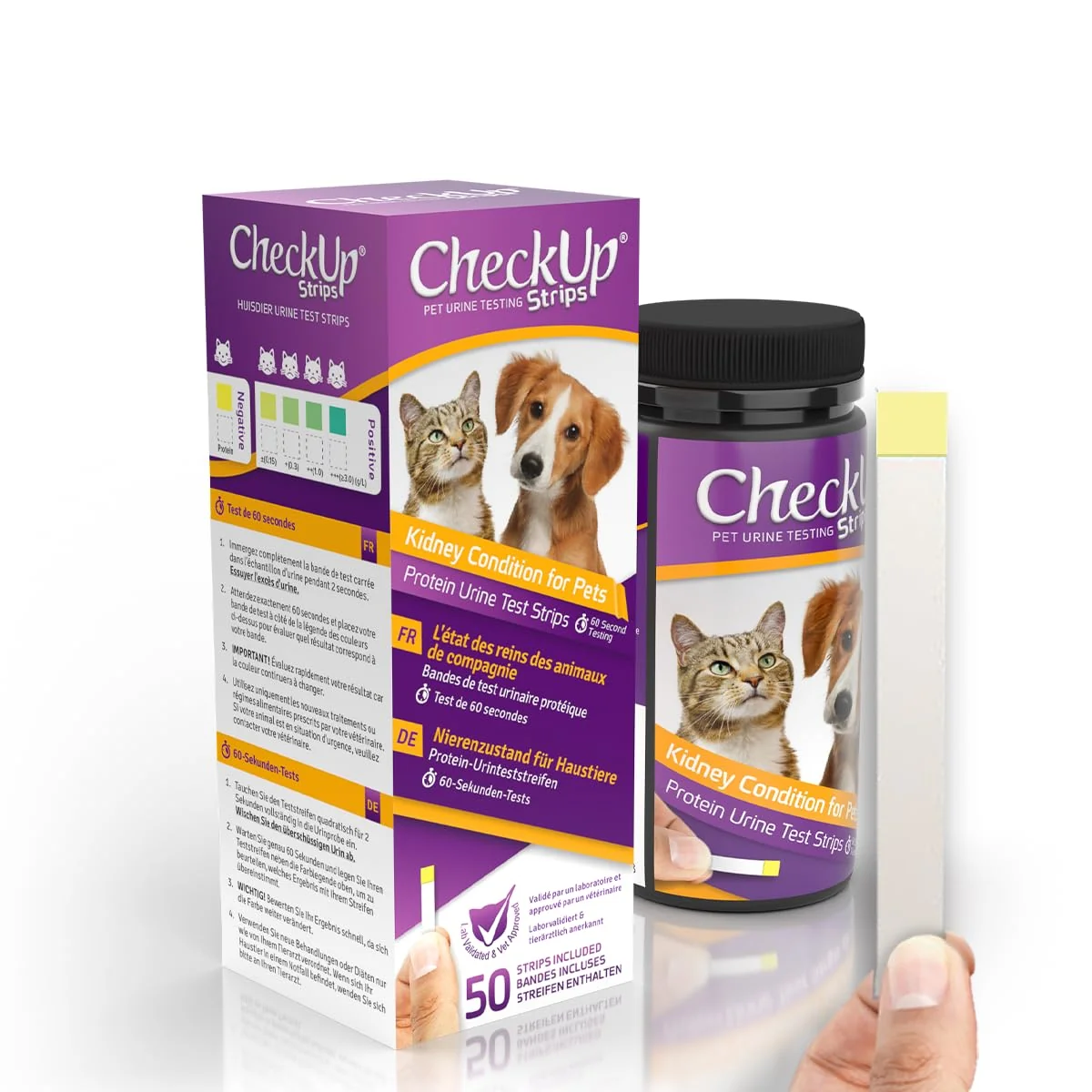 Minimalist KIT4CAT CheckUp Testing Strips x50 – Protein Urine Test Strips for Cats Dogs Dependable