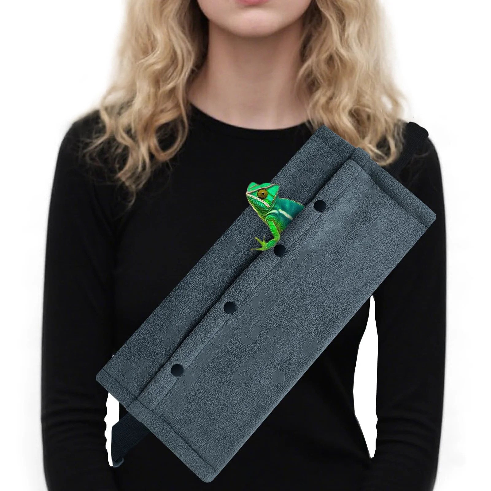 Flexible DVDKOLA Adjustable Bearded Dragon Carrier Sling — Soft Plush Reptile Carrier Bag Gray Expertly Made