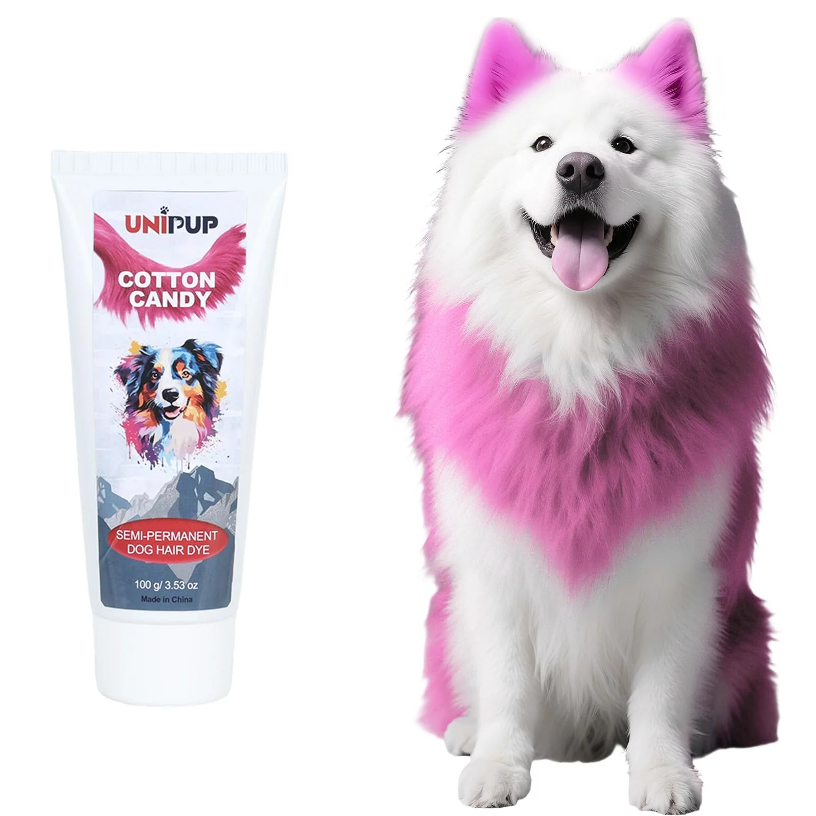 Unique UNIPUP Semi-Permanent Dog Hair Dye Cotton Candy – Safe Gentle Pet Color for Dogs Cats All Pets Minimalist