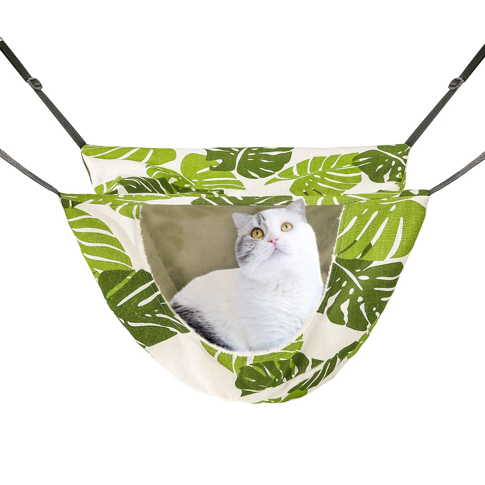Prestigious 2FY2SW Cat Cage Hammock - 2-Level Hanging Pet Bed for Small Pets Green White Carefully Designed