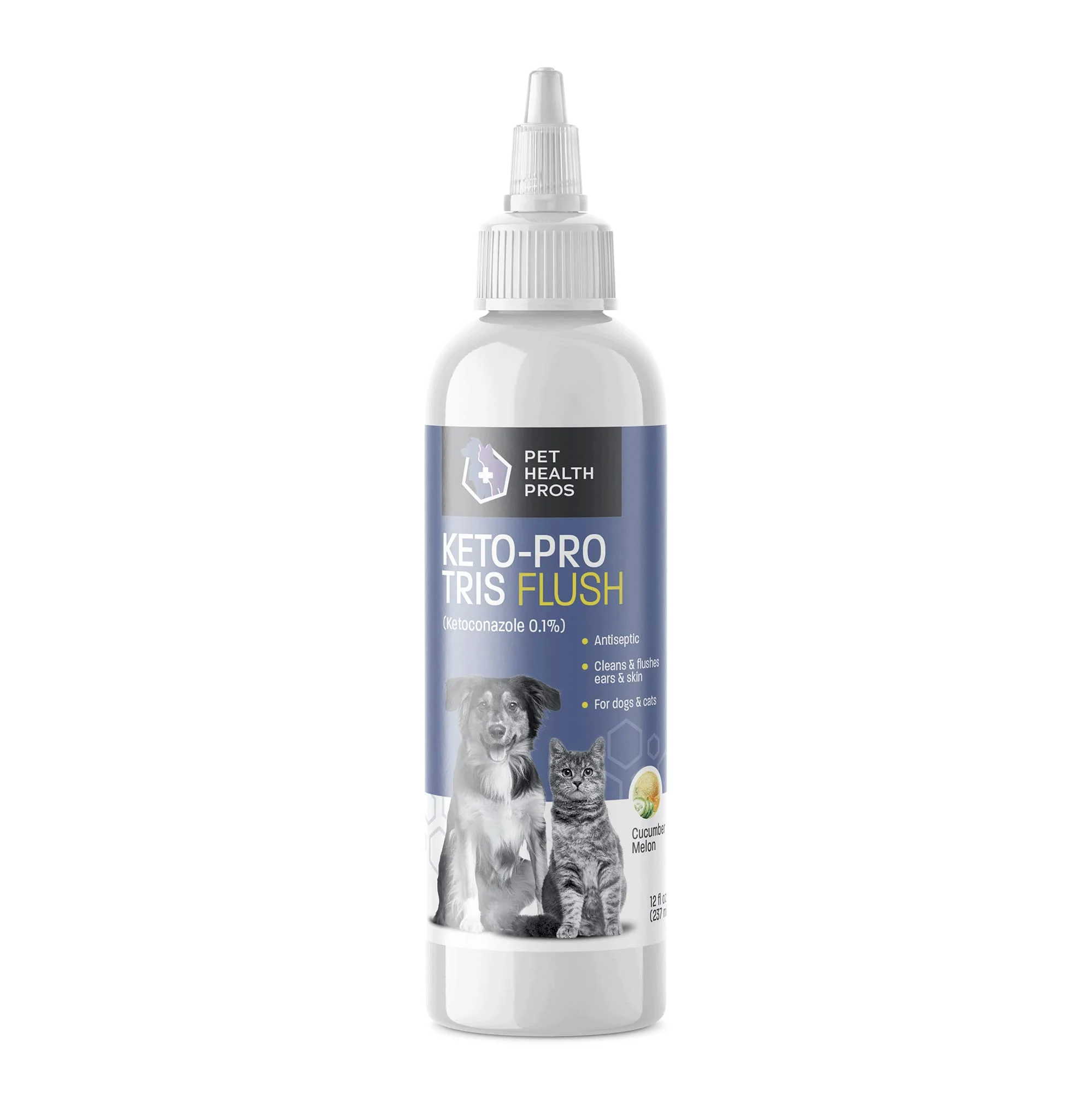 Soft Pet Health Pros Keto-Pro Tris Flush - 12 oz Dog Cat Ear Cleaner Proven