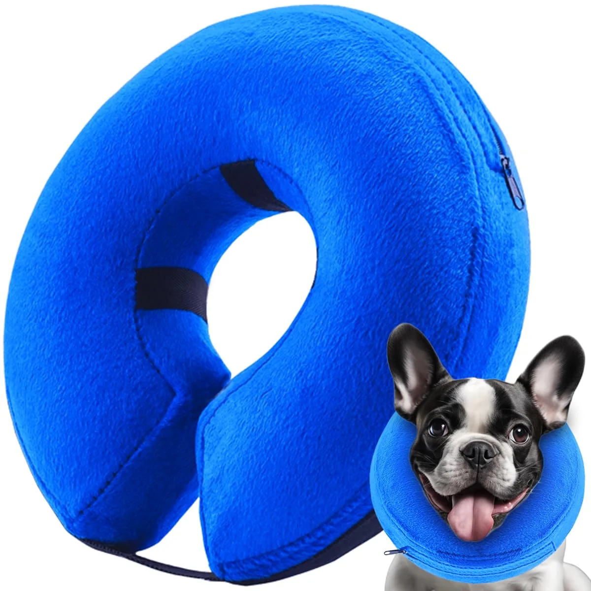 Refined infisu Inflatable Dog Cone Collar L – Soft Adjustable E-Collar for Medium to Large Dogs Blue Consistent