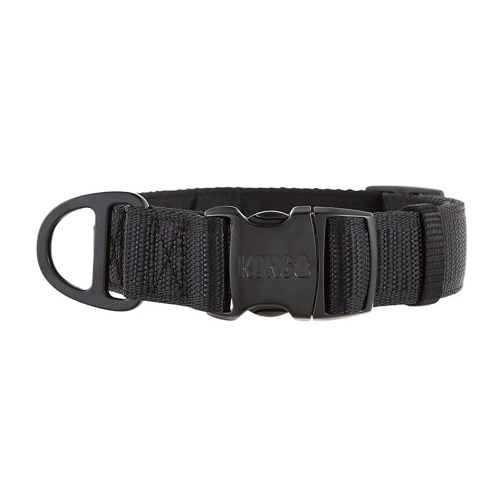 Effective KONG Max HD Ultra Durable Neoprene Padded Dog Collar Medium Black Adjustable Strong Comfortable Flexible