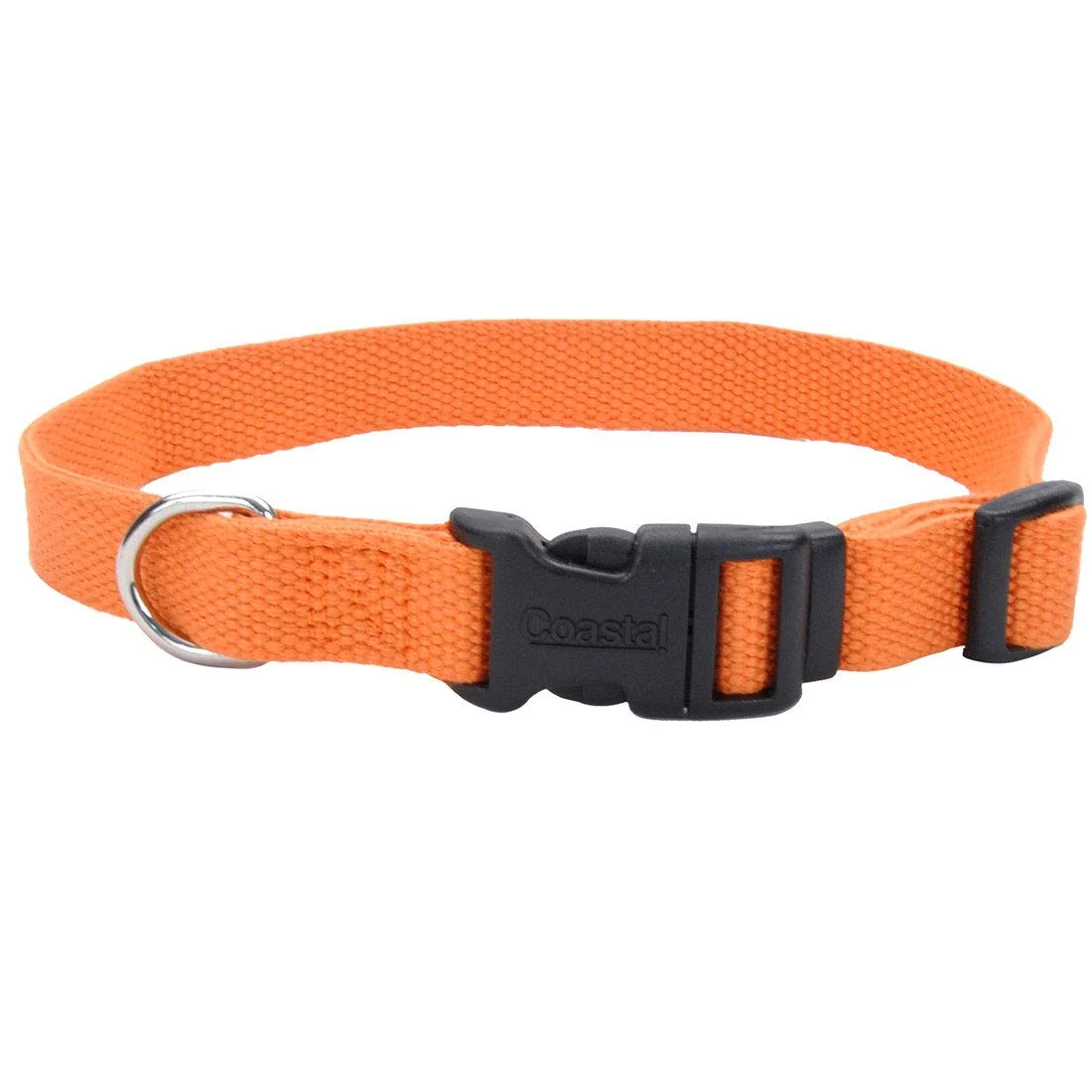 Trendy Coastal Pet New Earth Soy Adjustable Dog Collar – Pumpkin 1-inch x 18–26-inch Secure
