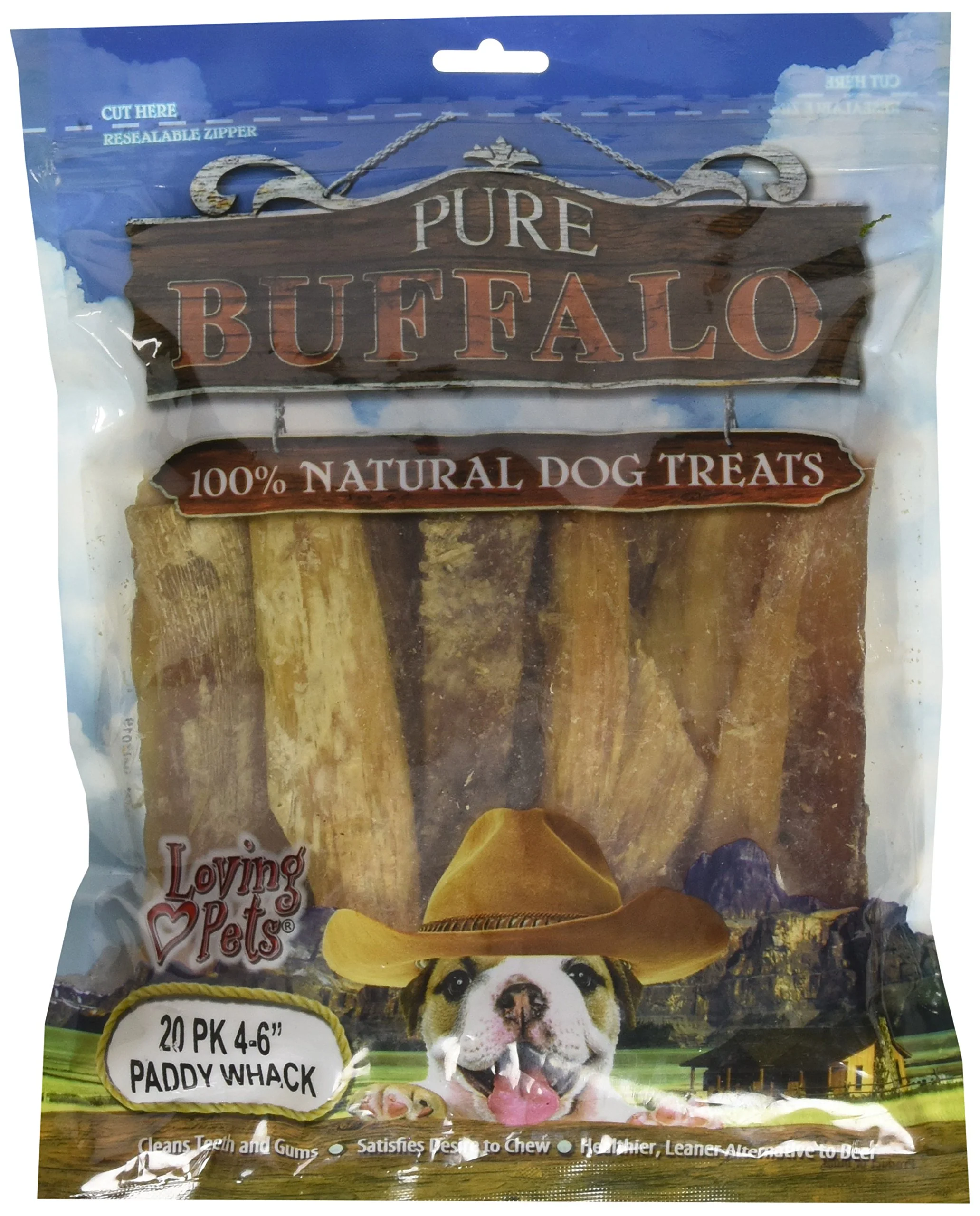 Effective Loving Pets Pure Buffalo 6-Inch Backstrap Tendon Dog Treats 20-Pack Fast