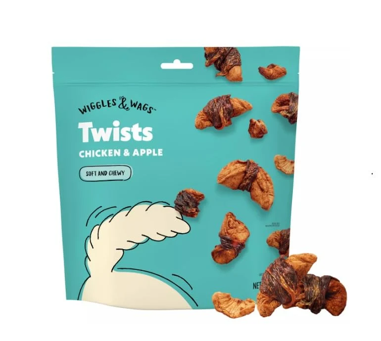 Classic Wiggles Wags Chicken Apple Twists Dog Treats – Soft Chewy Flavor Innovative