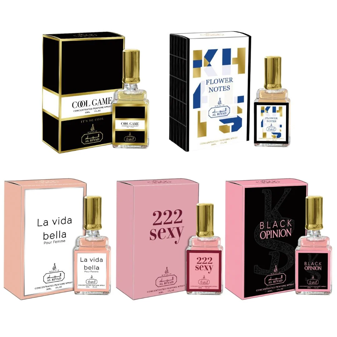 Official Designer Inspired Women's 5 Bottle Set 1 ALRIYAD Spray Fragrances Durable