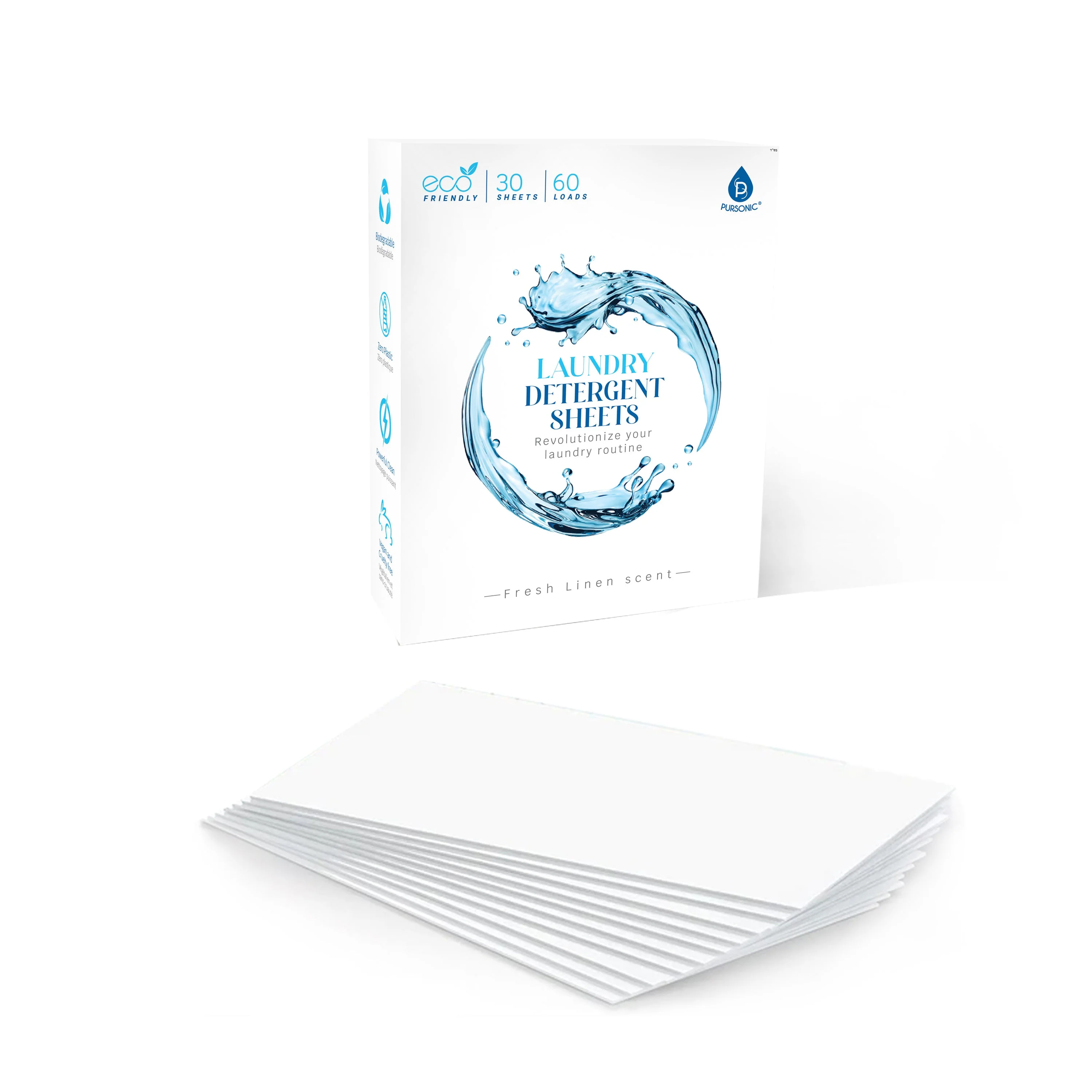 Exclusive Natural Laundry Detergent Sheets Eco Friendly– Fresh Linen Scent Eco-Friendly