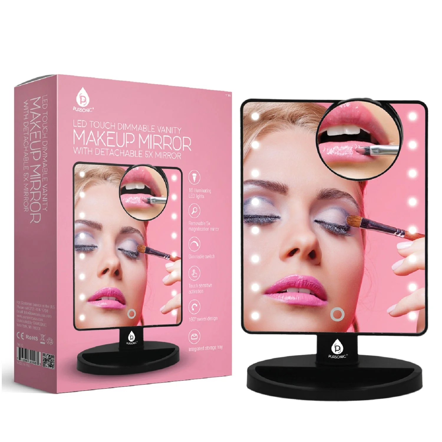 Long-Lasting LED Lighted Vanity Makeup Mirror Safe