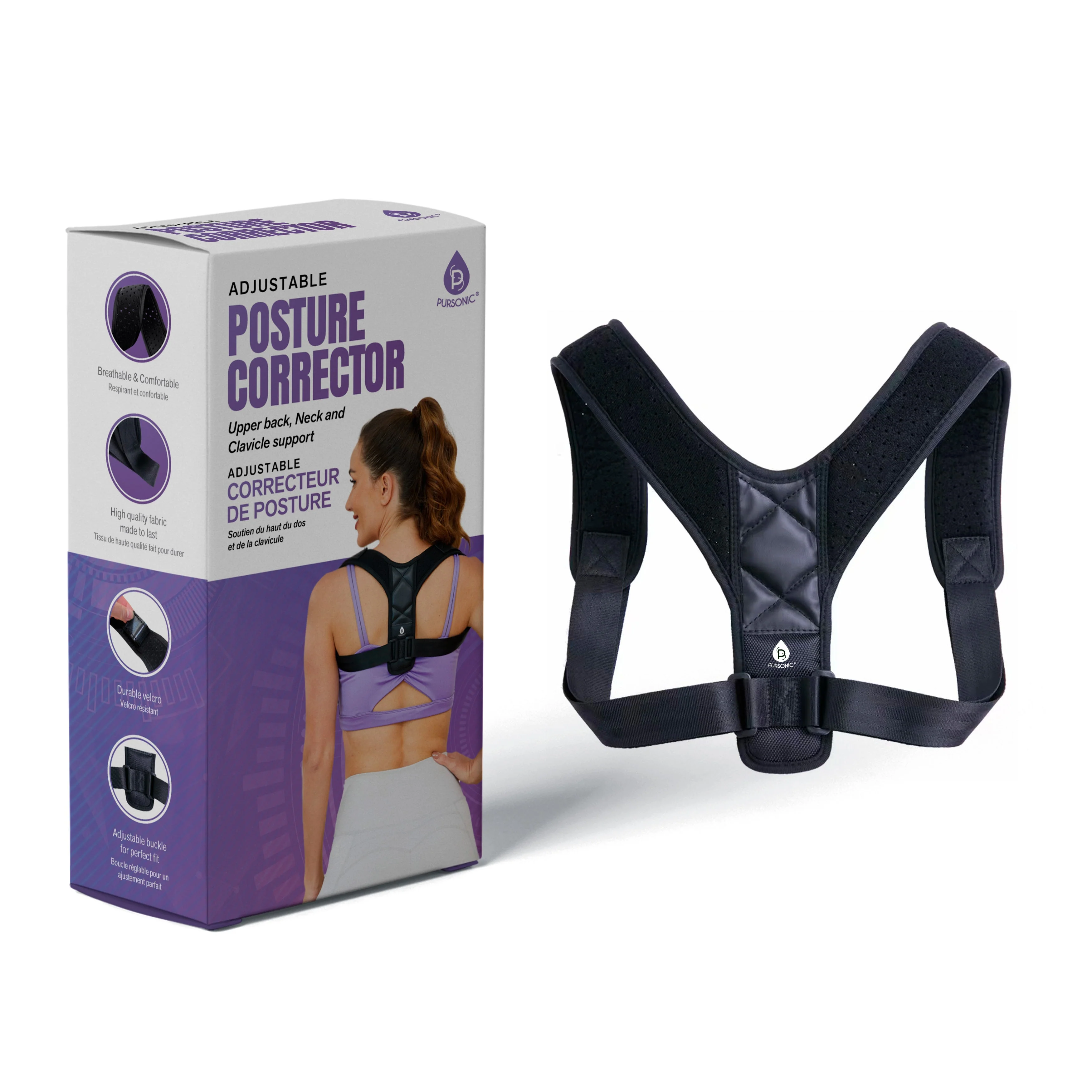 Next-Generation Adjustable Posture Corrector Upper Back Neck and Clavicle Support Detailed