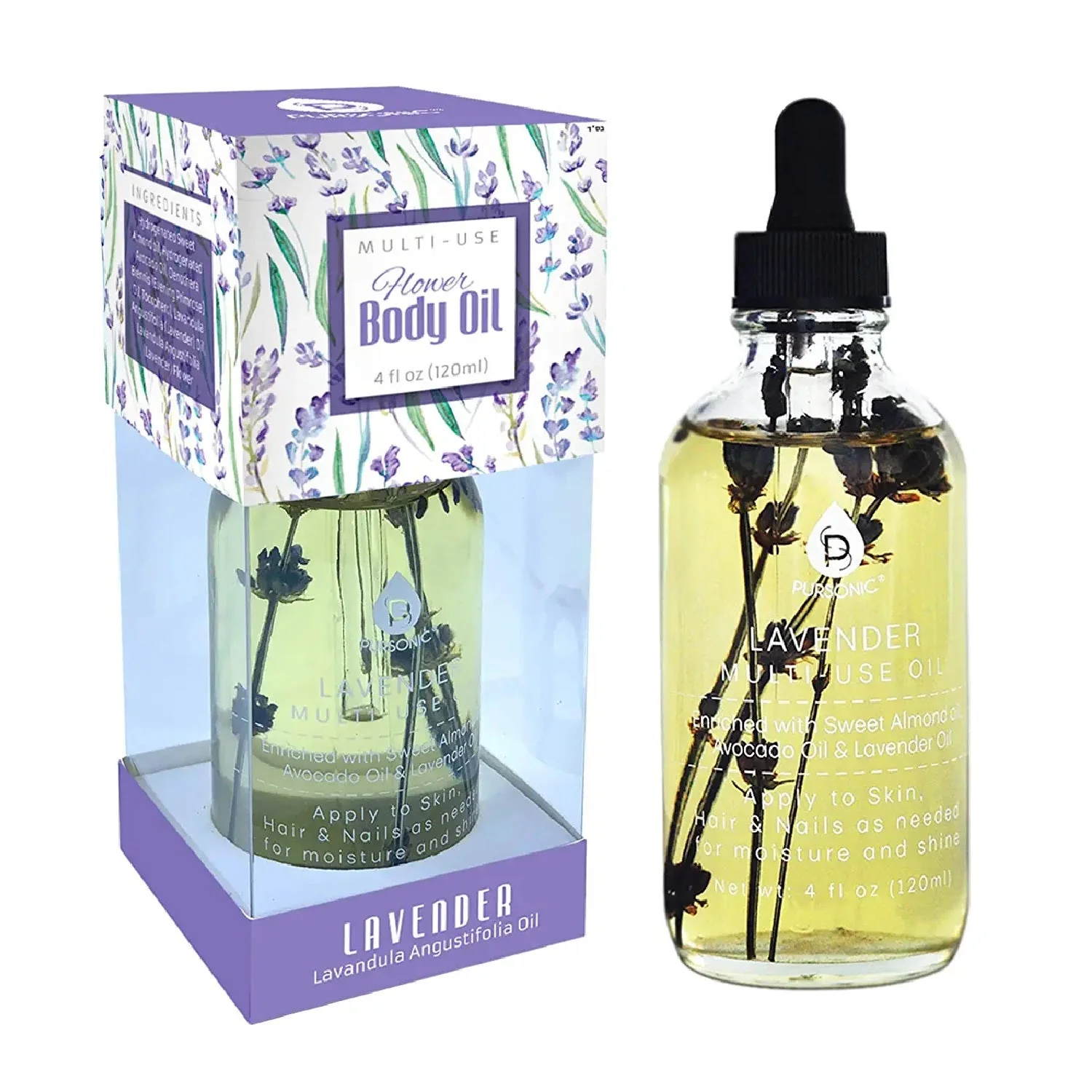 Traditional Lavendar Flower Multi Use Body Oils 4 Oz Modern