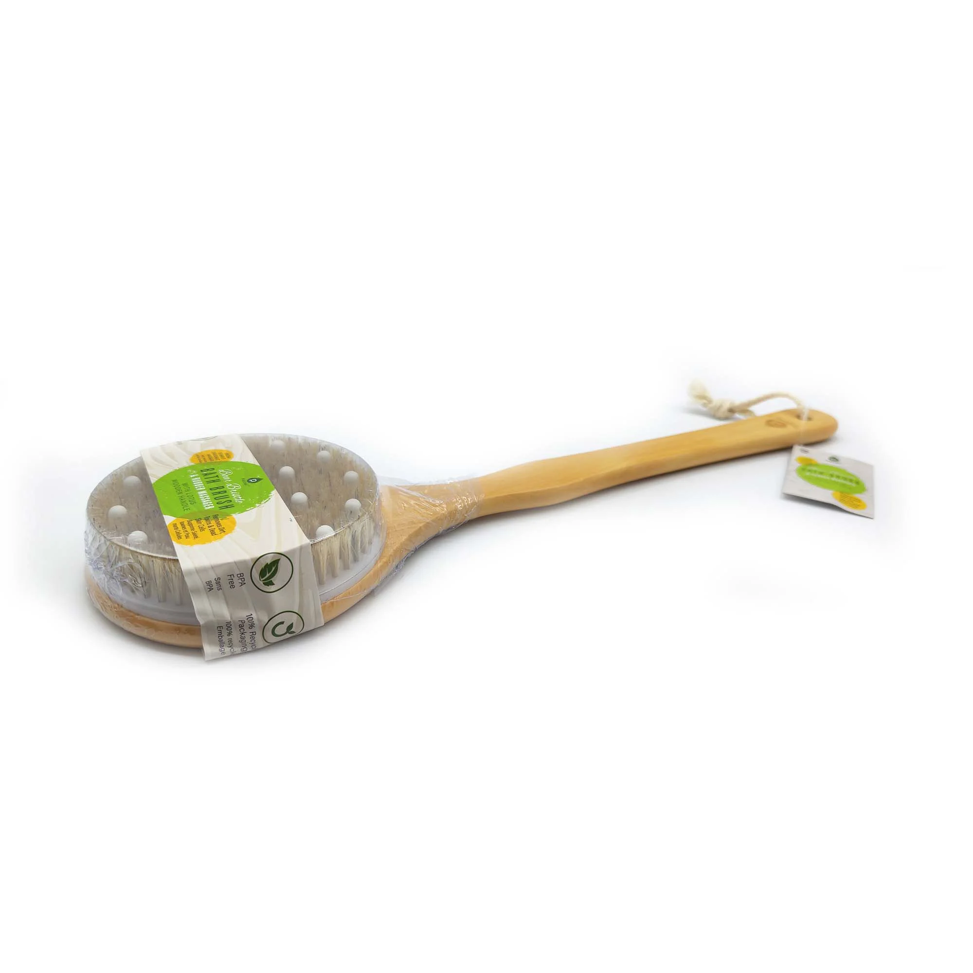 World-Class Boar Bristle Rubber Massager with Lotus Wooden Handle Advanced