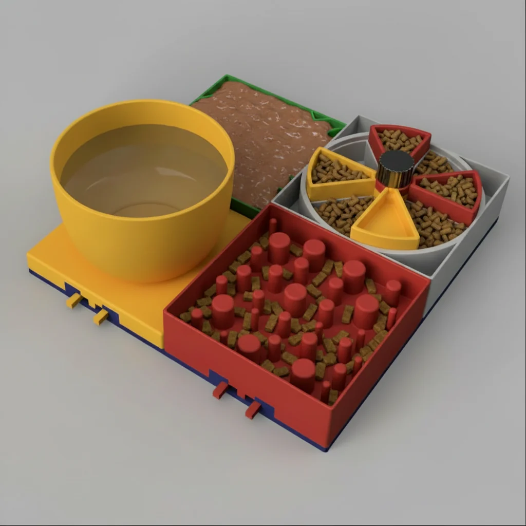 Unique Medium Modular Dining Station Bundle Customizable Pet Feeder Functional