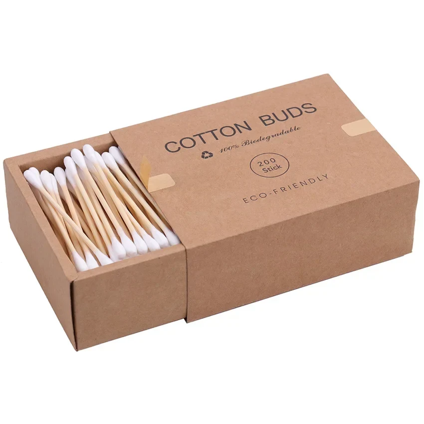 Innovative 200PCS Box Double Head Cotton Swab Women Makeup Cotton Bamboo Sticks Ears Cleaning Health Care Cleaning Tool Powerful