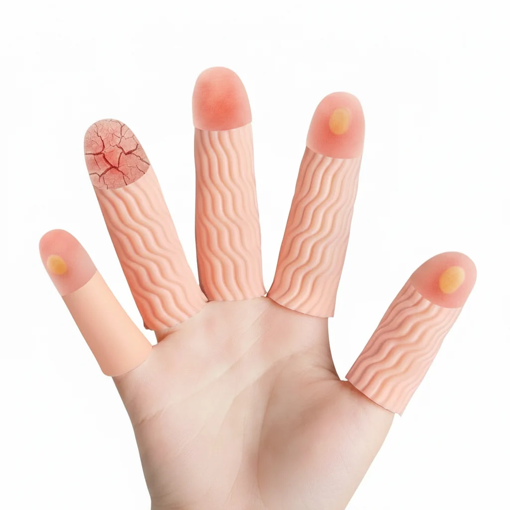 Soft 2Pcs Pair 2Colors Silicone Finger Protector Spiral Protective Cover Non-Slip Waterproof Hand Injury Protection Health Care Tools Original