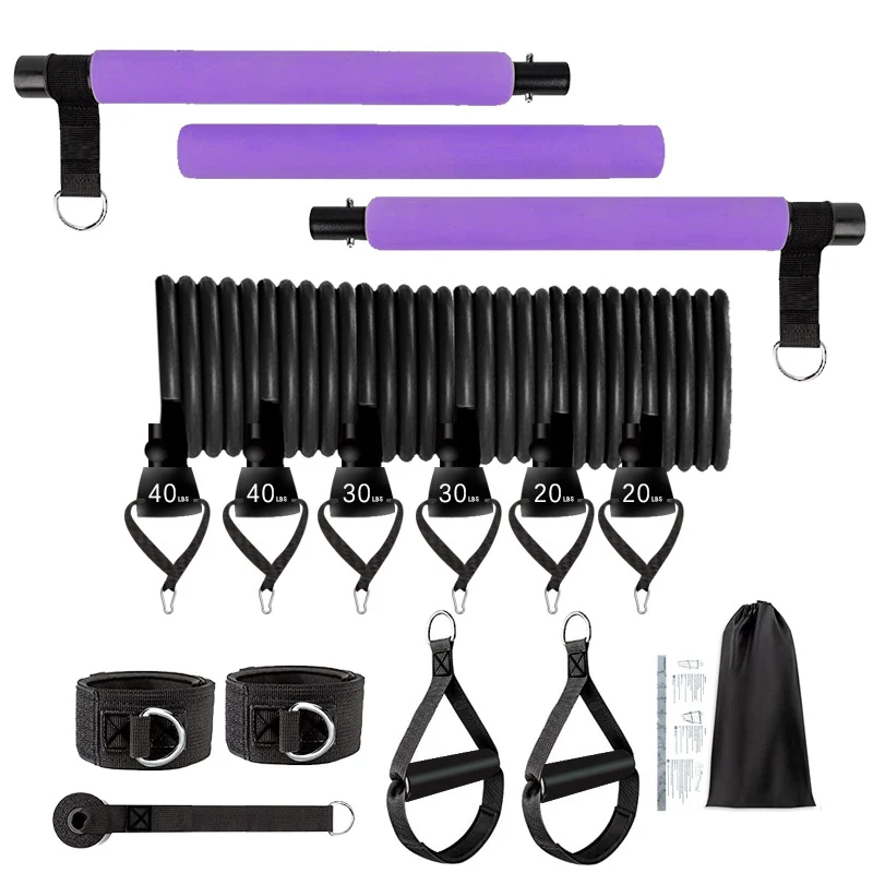 Stylish Womens Rope Stretch Fitness Stick 11 Piece Set Adjustable Bodhi Pole with Multiple Resistance Levels Verified