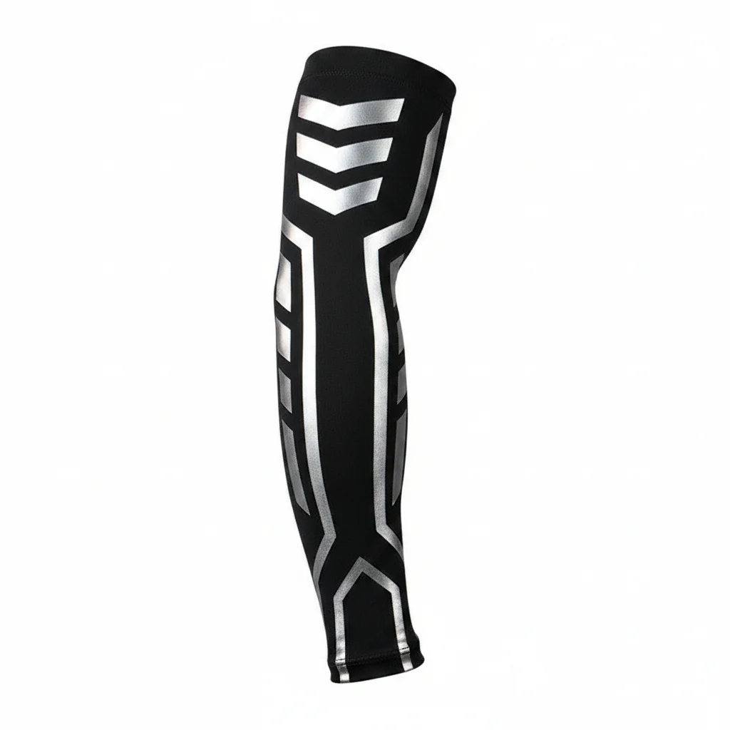 Expertly Made Sports Arm Bracers Black White Blue Green Breathable Lycra Fabric With Silicone Anti Slip Strips For Training Consistent