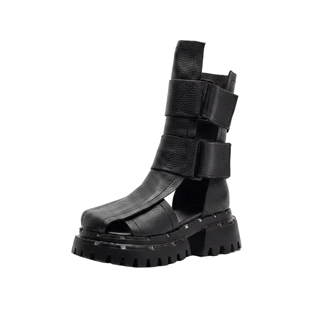 Reliable Women's Retro High-Top Platform Sandals Hook Loop Casual Shoes Effective