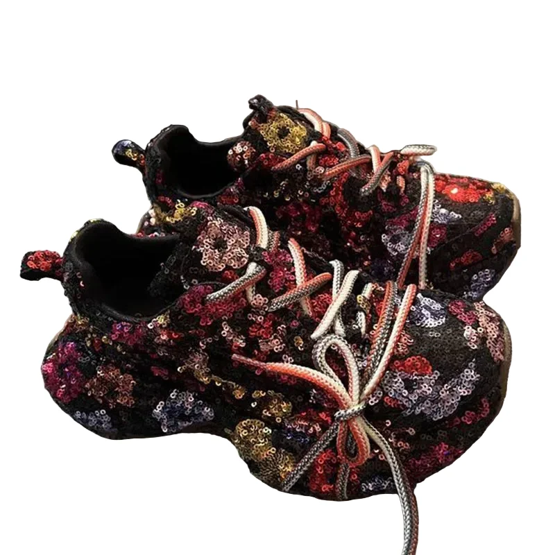 Original Design Women's Glitter Sequin Platform Skate Sneakers Responsible