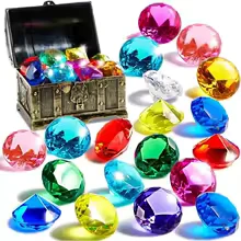 Contemporary 16 Big Colorful Diamond Pool Toys with Pirate Treasure Chest for Kids Top-Quality