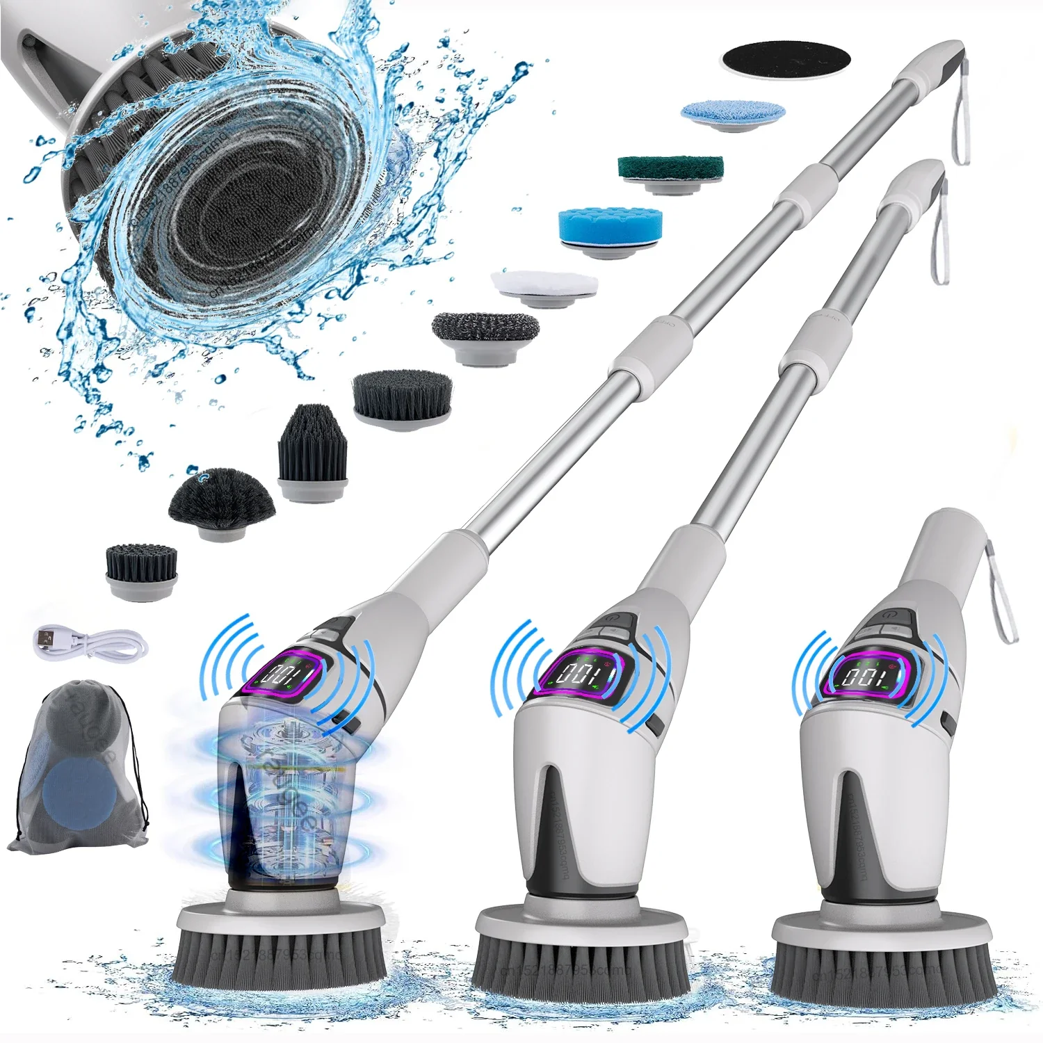 Premium Cordless Electric Spin Scrubber with Adjustable Extension Handle Innovative