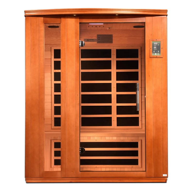 Detailed Golden Designs Dynamic Lugano Elite 3-Person Ultra Low EMF FAR Infrared Sauna Functional