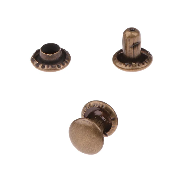 Elite Maxbell Copper Dual Head Craft Rivets 6 x 7mm Pack of Approx. 50Pcs Antique Brass Relaxed