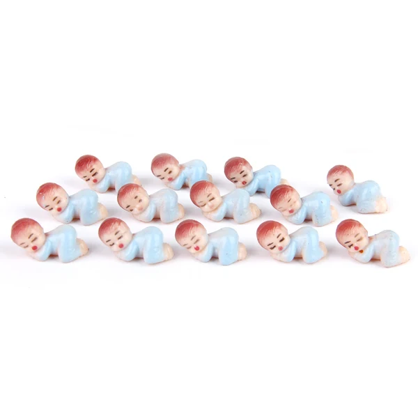 Healthy Maxbell 50pcs Cute Tiny Sleeping Boy Girl Baby Shower Favor Party Table Decor Blue Professional