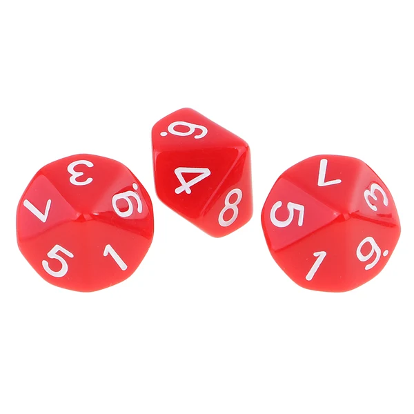 Effective Maxbell 10 pieces 10 Sided Dice D10 Polyhedral Dice Acrylic for Dungeons and Dragons Party Table Games Red Professional