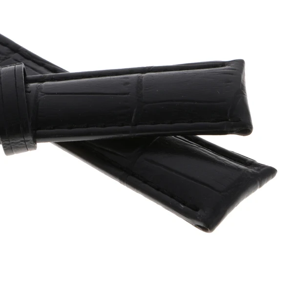 Secure Maxbell High Quality Leather Strap Bracelet Band for Watches 18mm black High-Quality