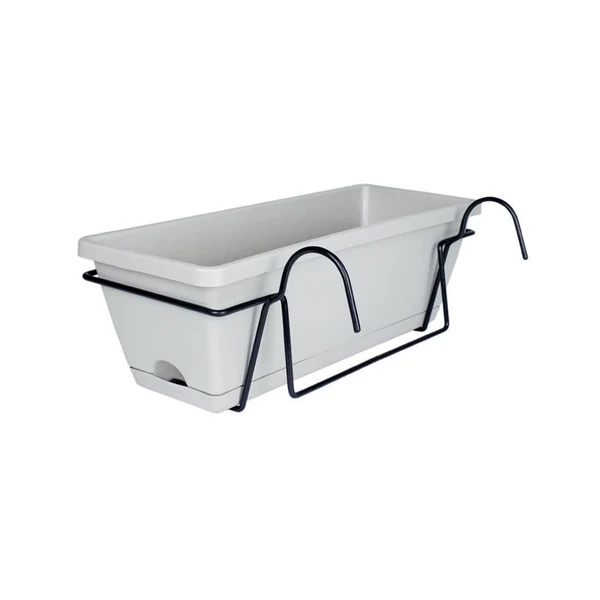 First-Class Maxbell Window Planter Box Hanging Garden Planter Deck Patio Balcony Railing Planter Light Grey Carefully Designed