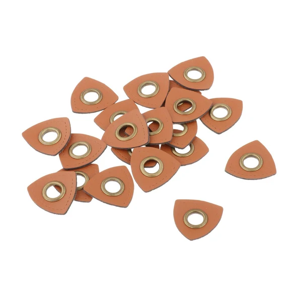 Top-Quality Maxbell 20pcs Badges Patch Labels Eyelets Grommets Sewing Applique Brown Triangle Practical