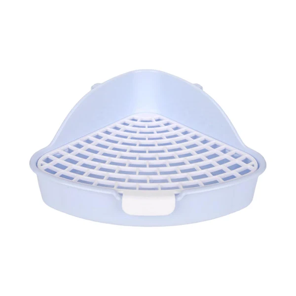 Fine Maxbell Medium Rabbit Litter Box Potty Triangle with Grid for Chinchilla Rabbit Blue Recyclable